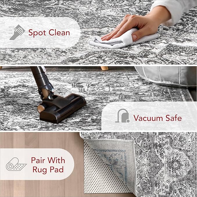 nuLOOM Maryanne Transitional Medallion Accent Rug, 3x5, Grey