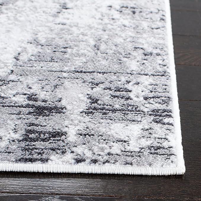 SAFAVIEH Amelia Collection Accent Rug - 2'2" x 4', Grey & Ivory, Modern Abstract Design, Non-Shedding & Easy Care, Ideal for High Traffic Areas in Entryway, Living Room, Bedroom (ALA705G)