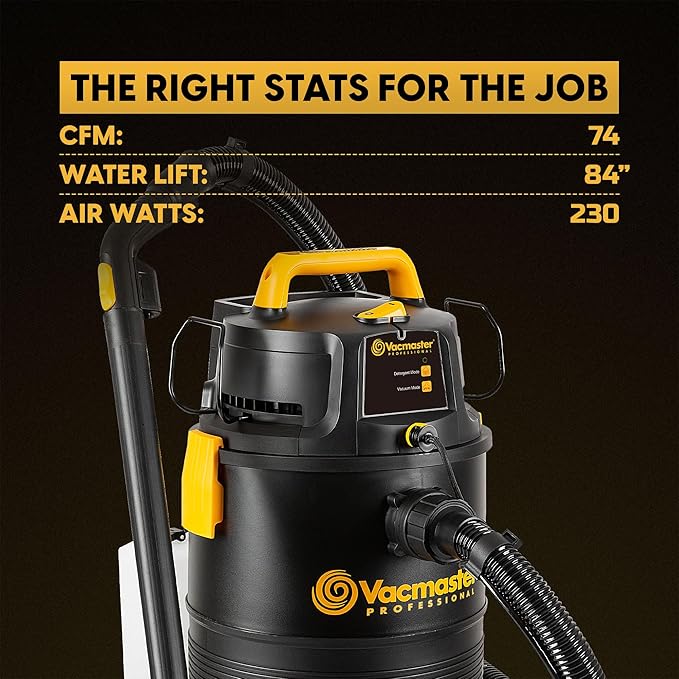 Vacmaster VK809PWR 0201 8 Gallon 5.5 Peak HP Wet/Dry/Upholstery Shampoo Vacuum Cleaner