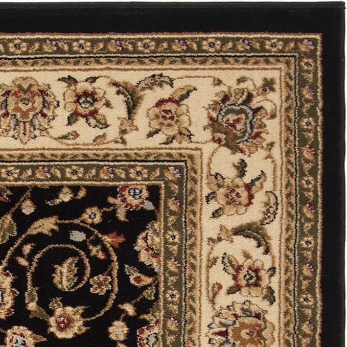 SAFAVIEH Lyndhurst Collection Runner Rug - 2'3" x 12', Black & Ivory, Traditional Oriental Design, Non-Shedding & Easy Care, Ideal for High Traffic Areas in Living Room, Bedroom (LNH316B)