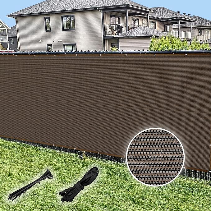 Fence Privacy Screen Balcony Sun Shade Cloth 6'6"x16' 80% Shade Fabric Outdoor Patio Screens Mesh Panels Apartments Railing Cover UV Protection for Backyard Garden Porch Deck
