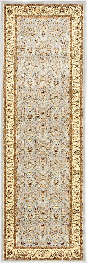 SAFAVIEH Lyndhurst Collection Runner Rug - 2'3" x 6', Light Blue & Ivory, Traditional Oriental Design, Non-Shedding & Easy Care, Ideal for High Traffic Areas in Living Room, Bedroom (LNH312B)