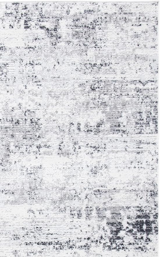 SAFAVIEH Amelia Collection Runner Rug - 2'2" x 20', Ivory & Grey, Modern Abstract Design, Non-Shedding & Easy Care, Ideal for High Traffic Areas in Living Room, Bedroom (ALA700C)