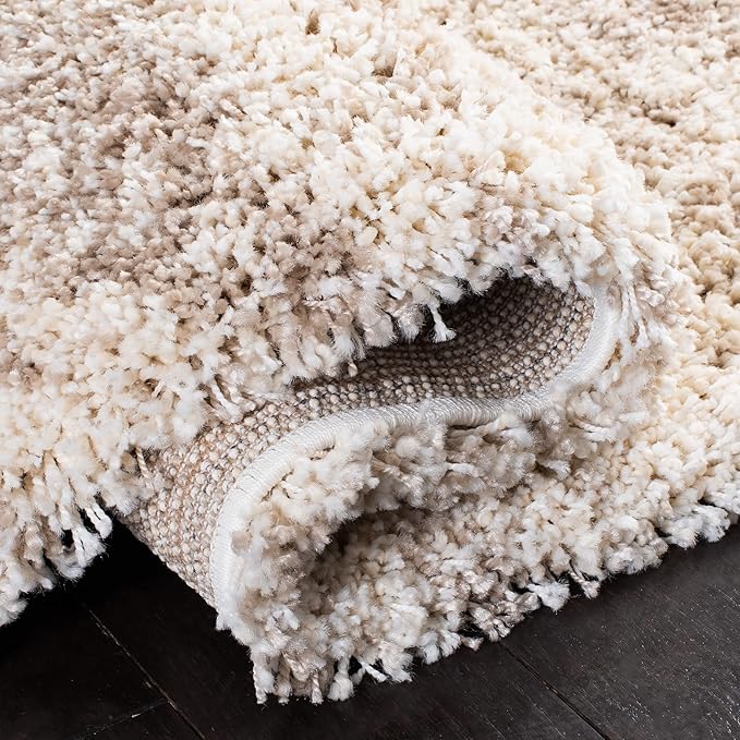 SAFAVIEH Hudson Shag Collection Area Rug - 10' x 14', Ivory & Beige, Modern Design, Non-Shedding & Easy Care, 2-inch Thick Ideal for High Traffic Areas in Living Room, Bedroom (SGH206B)