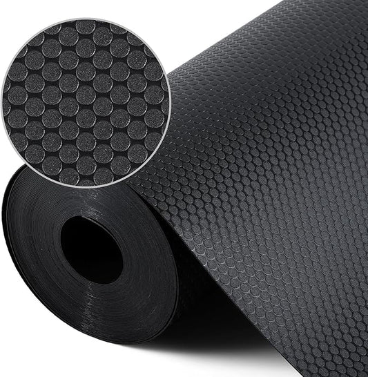 Black Shelf Liners for Kitchen Cabinets Non Adhesive Drawer Liner for Bathroom Waterproof Refrigerator Liners for Shelves Fridge Plastic Mats Cabinet Cupboard Liner 11.8 x 236.2 Inches x 2 Rolls