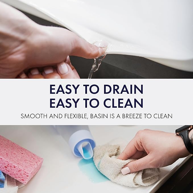 BASIN - Heavy Duty Under Sink Mat - The Original Silicone Under Sink Mats for Kitchen Waterproof - Under Sink Tray for Kitchen Waterproof - Under Sink Cover Cabinet Liner Taupe 22x22