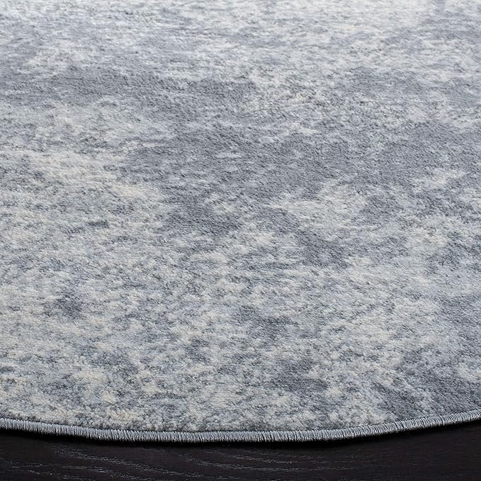 SAFAVIEH Brentwood Collection Area Rug - 12' Round, Grey & Ivory, Modern Abstract Design, Non-Shedding & Easy Care, Ideal for High Traffic Areas in Living Room, Bedroom (BNT822H)