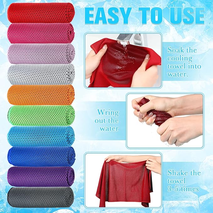 Maitys 200 Pcs Cooling Towel 32 x 12 Inch Microfiber Ice Towel for Neck and Face, Chilly Sweat Rag for Hot Weather Athletes, Gym, Yoga, Workout