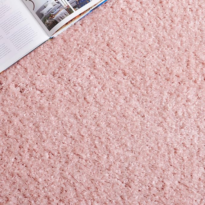 SAFAVIEH Lindsay Shag Collection Runner Rug - 8' Runner, Pink, Contemporary Design, Ideal for High Traffic Areas in Hallway, Bathroom & Kitchen (LNS560U-28)