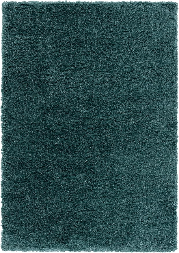 SAFAVIEH Fontana Shag 800 Collection Area Rug - 5'3" x 7'6", Dark Green, Shag & Flokati Design, Ideal for High Traffic Areas in Living Room, Bedroom & Dining Room (FNT800Y-5)
