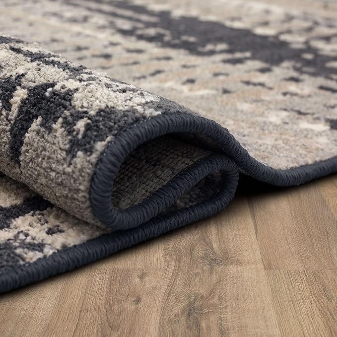 Mohawk Home Dutton Modern Abstract Stripe Gray 2' 1" x 7' 6" Area Rug Perfect for Kitchen, Living Room, Dining Room