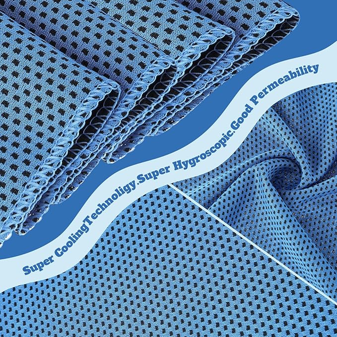 Honoson Cooling Towel Bulk - Neck & Face Cool Chilly Towels Microfiber Breathable Sport Sweat Rag for Gym, Yoga, Travel, Camping, Running, Outdoor