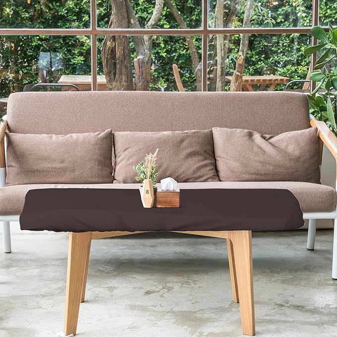 Covers & All Rectangle Table Top Cover, 12 Oz Waterproof UV & Weather Resistant Patio Table Cover, Outdoor Table Cover for Patio Furniture (75" L x 40" W x 5" H, Coffee)