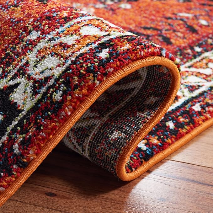 SAFAVIEH Vintage Hamadan Collection Runner Rug - 2'3" x 12', Orange & Red, Oriental Traditional Persian Design, Non-Shedding & Easy Care, Ideal for High Traffic Areas in Living Room, Bedroom (VTH293P)