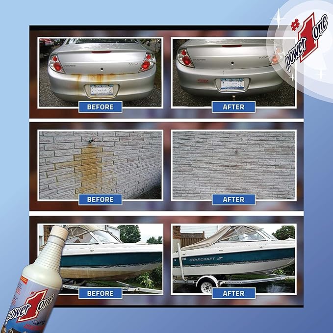 Boat Hull Cleaner for Fiberglass & Gel Coat - Removes Waterline Stains, Rust & Marine Mineral Buildup - Professional Marine-Grade Formula - Made in the USA