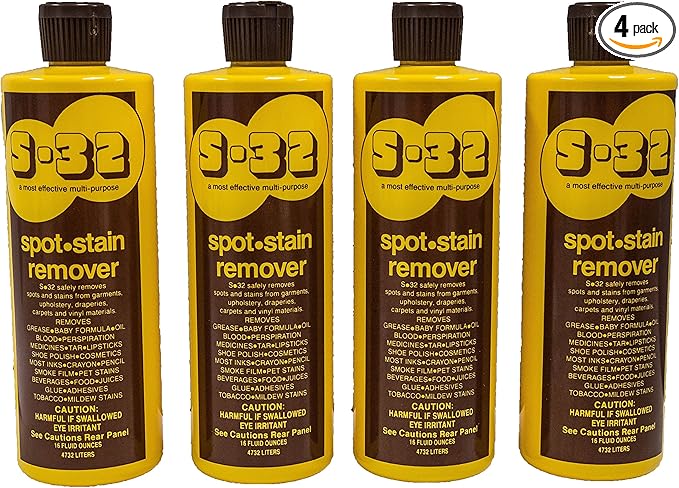 S-32 Spot Stain Remover, Safely Removes Stubborn Spots and Stains, Commercial Use, Household Needs, 15.2 Ounces, 4 Pack