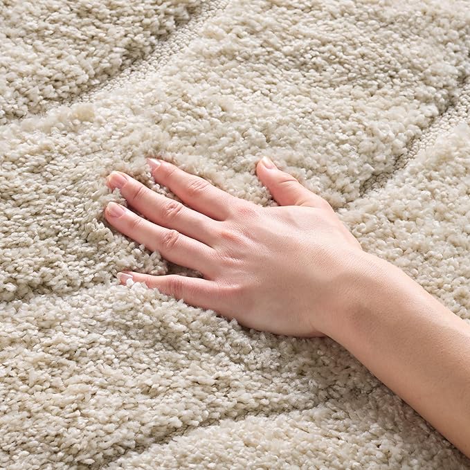 SAFAVIEH Florida Shag Collection Accent Rug - 4' x 6', Creme & Creme, Non-Shedding & Easy Care, 1.2-inch Thick Ideal for High Traffic Areas in Entryway, Living Room, Bedroom (SG472-1111)