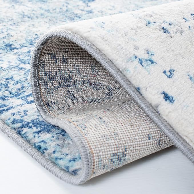 SAFAVIEH Brentwood Collection X-Large Area Rug - 12' x 18', Ivory & Navy, Modern Abstract Design, Non-Shedding & Easy Care, Ideal for High Traffic Areas in Living Room, Bedroom (BNT822B)