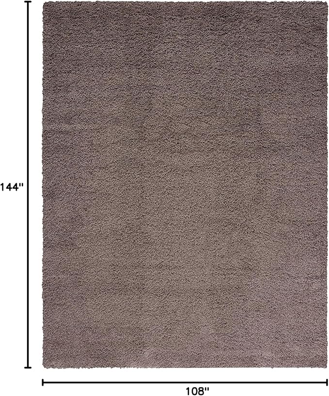 SAFAVIEH Santa Monica Shag Collection 9' x 12' Taupe SGN725 Solid Non-Shedding Living Room Bedroom Dining Room Entryway Plush 2-inch Thick Area Rug