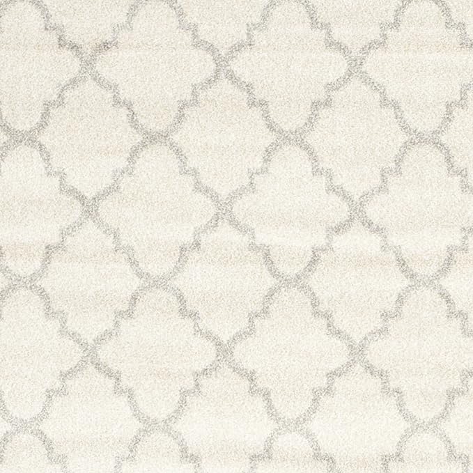 SAFAVIEH Amherst Collection Area Rug - 10' x 14', Beige & Light Grey, Moroccan Trellis Design, Non-Shedding & Easy Care, Ideal for High Traffic Areas in Living Room, Bedroom (AMT422E)