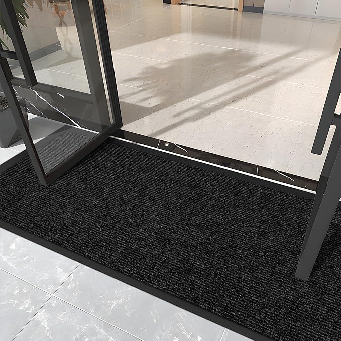 Custom Size Extra Large Front Door Mat, 4FT x 53FT Indoor Outdoor Entrance Commercial Floor Mat, Heavy Duty Dirt Trapper Doormat for Entryway Welcome Mat, Low Profile, Non-Slip, Waterproof