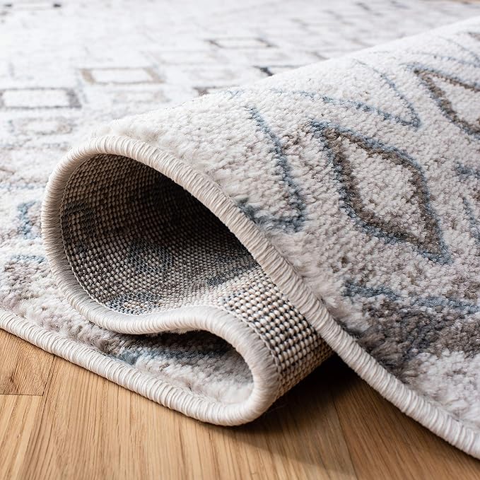 SAFAVIEH Amsterdam Collection Accent Rug - 4' x 6', Ivory & Grey, Moroccan Boho Design, Non-Shedding & Easy Care, Ideal for High Traffic Areas in Entryway, Living Room, Bedroom (AMS108A)
