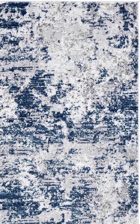 SAFAVIEH Amelia Collection Area Rug - 2'2" x 4', Ivory & Navy, Modern Abstract Design, Non-Shedding & Easy to Clean, Ideal for Hallway, Foyer, Entryway, Accent Space (ALA705A)