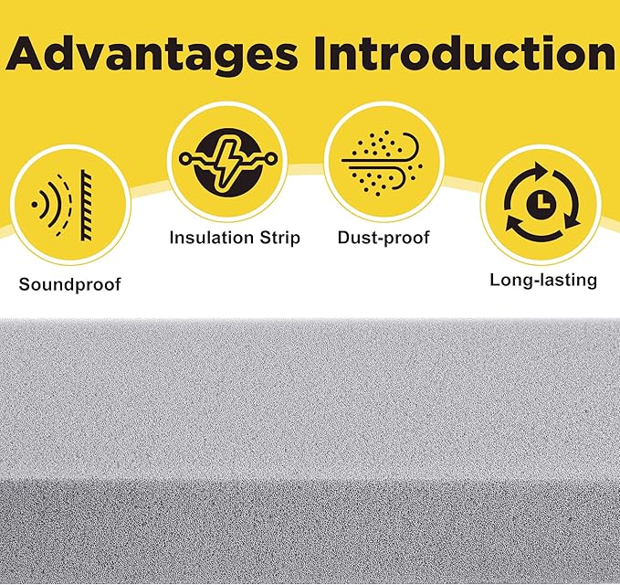 moonoom 3 Pcs Foam Air Conditioner Weatherseal Tape-2''x1''x6.5ft Air Conditioner Foam Tape-Non-Adhesive Foam Seal Strip with Glue Point for Air Conditioner Door Window Seal