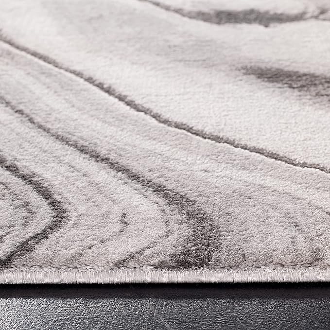 SAFAVIEH Craft Collection Area Rug - 6'7" x 9', Grey & Silver, Modern Abstract Design, Non-Shedding & Easy Care, Ideal for High Traffic Areas in Living Room, Bedroom (CFT819G)