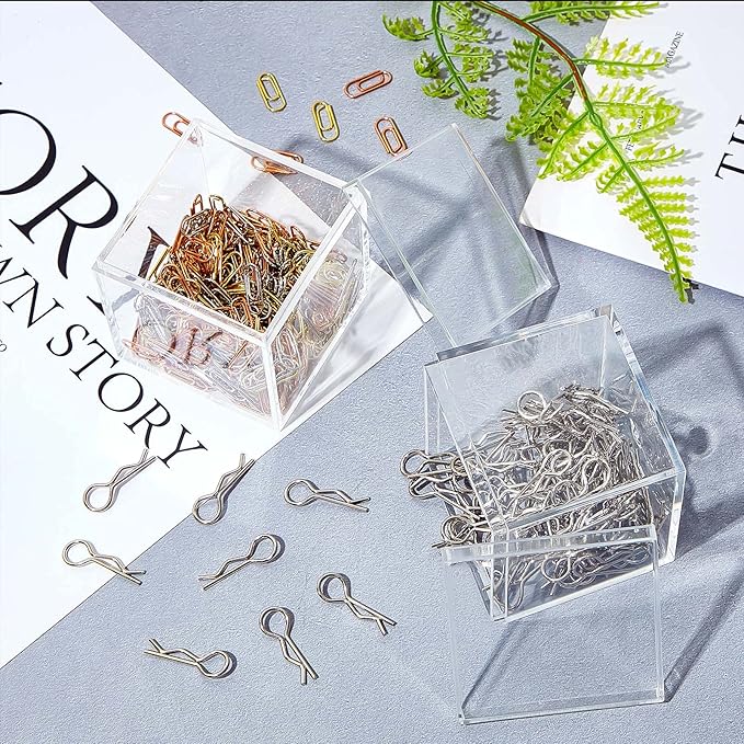 Blulu 8 Pcs Clear Acrylic Box with Lid Plastic Jewelry Mini Storage Box Mini Cube Containers for Candy and Tiny Jewelry Easter Party Favor(2.2 x 2.2 x 2.2 Inch,Classic Style)