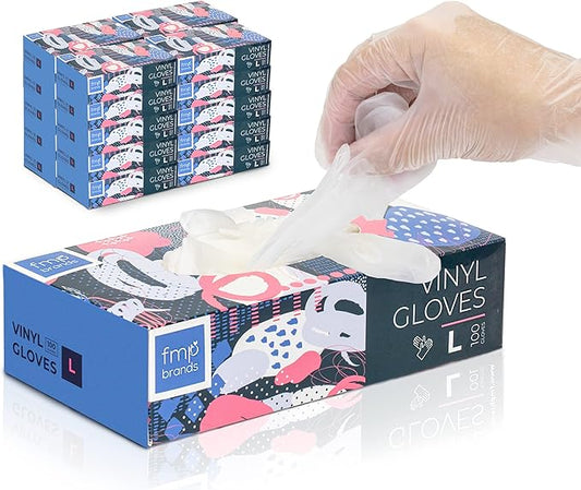 Fit Meal Prep 2000 Pack Disposable Latex Free Large Vinyl Food Prep Gloves - Powder Free, Ideal for Kitchen, Bathroom, Household, Gardening