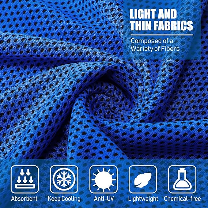 BBTO 100 Pack Cooling Towel - Microfiber Cold Sports Sweat Rags Neck & Face Breathable Ice Chilly Towel for Gym Yoga Golf Workout Beach Accessories