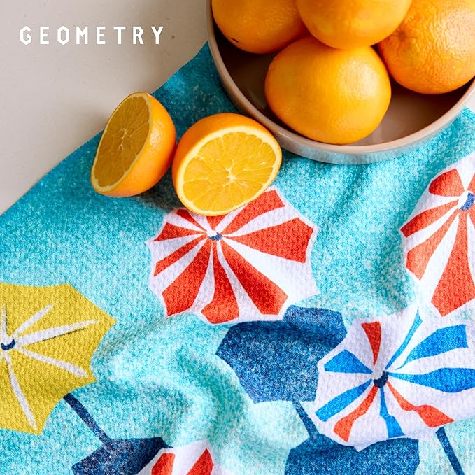 GEOMETRY Spring Kitchen Towels - Quick Dry Microfiber Cloth Spring & Summer Dish Towels for Kitchen Drying - Premium Quick Dry Towel - Daisy Delight, 18" x 30" - 1-Pack