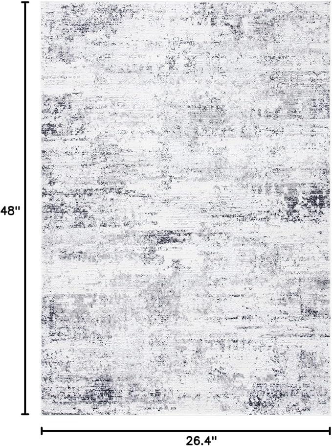 SAFAVIEH Amelia Collection Accent Rug - 2'2" x 4', Ivory & Grey, Modern Abstract Design, Non-Shedding & Easy Care, Ideal for High Traffic Areas in Entryway, Living Room, Bedroom (ALA700C)
