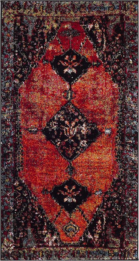 SAFAVIEH Vintage Hamadan Collection Accent Rug - 2'3" x 4', Orange & Multi, Traditional Design, Non-Shedding & Easy Care, Ideal for High Traffic Areas in Entryway, Living Room, Bedroom (VTH217B)