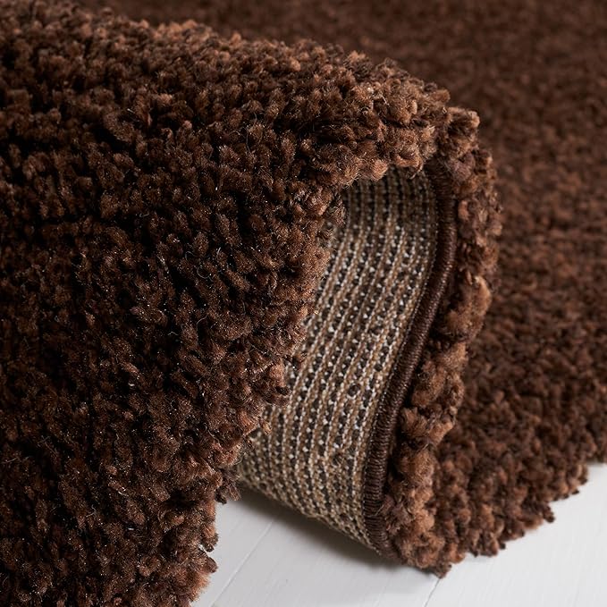 SAFAVIEH Santa Monica Shag Collection 8' x 10' Brown SGN725 Solid Non-Shedding Living Room Bedroom Dining Room Entryway Plush 2-inch Thick Area Rug