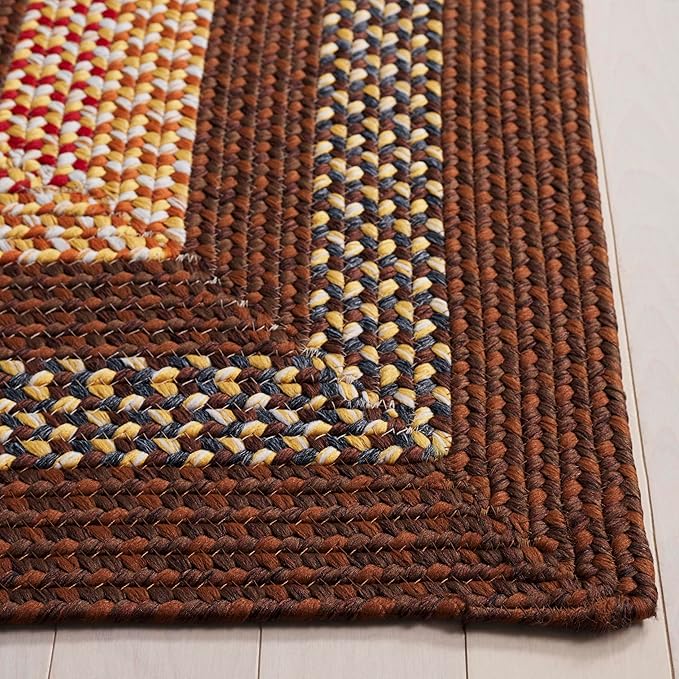SAFAVIEH Washable Rug Outdoor Braided Collection - 2' x 3', Brown & Light Brown, Handmade & Reversible, Non-Shedding & Easy to Clean, Ideal for Entryway, Patio, Kitchen, Mudroom, Front Door (BRD313T)