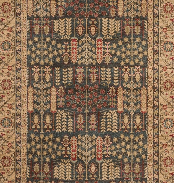 SAFAVIEH Mahal Collection Accent Rug - 3' x 5', Navy & Natural, Traditional Oriental Design, Non-Shedding & Easy Care, Ideal for High Traffic Areas in Entryway, Living Room, Bedroom (MAH697E)