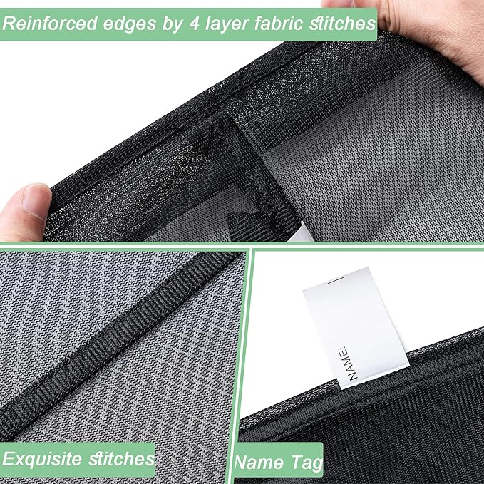 2 Pack Mesh XL Laundry Bags,Machine Washable Dirty Clothes Organizer with Drawstring and ID Tag, Large Laundry Hamper Liner Enough to Laundry Essentials for Travel, Sports(24"x 36",White)