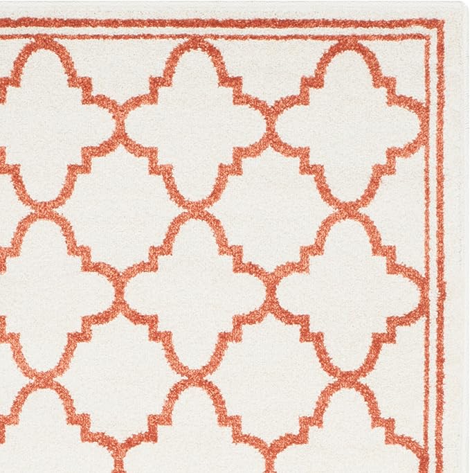 SAFAVIEH Amherst Collection Runner Rug - 2'3" x 11', Beige & Orange, Moroccan Trellis Design, Non-Shedding & Easy Care, Ideal for High Traffic Areas in Living Room, Bedroom (AMT422F)