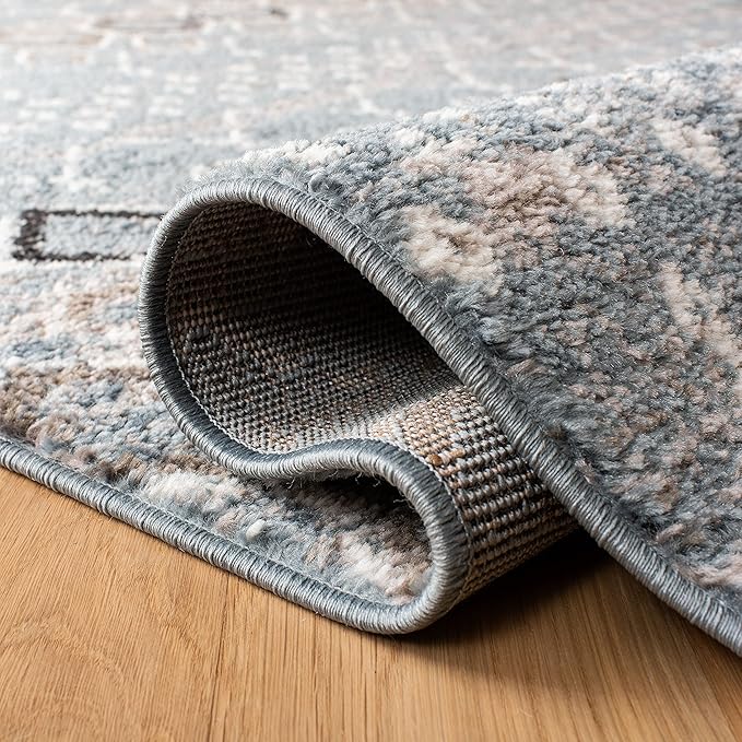 SAFAVIEH Amsterdam Collection Accent Rug - 2'3" x 4', Blue & Ivory, Moroccan Boho Design, Non-Shedding & Easy Care, Ideal for High Traffic Areas in Entryway, Living Room, Bedroom (AMS108L)
