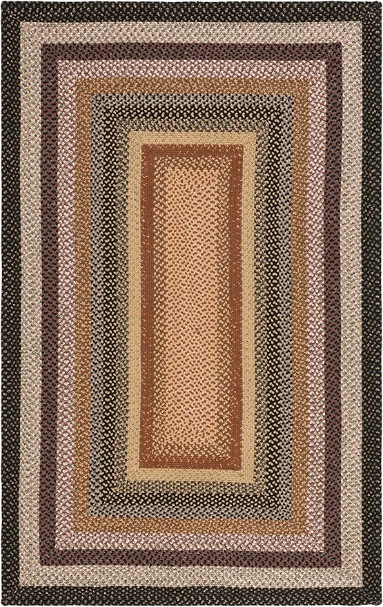 SAFAVIEH Washable Rug Outdoor Braided Collection - 4' x 6', Multi, Handmade & Reversible, Non-Shedding & Easy to Clean, Ideal for Patio, Backyard, Mudroom (BRD308A)
