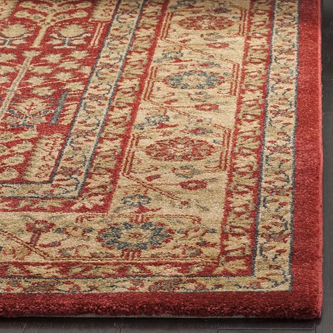 SAFAVIEH Mahal Collection Runner Rug - 2'2" x 22', Red & Natural, Traditional Oriental Design, Non-Shedding & Easy Care, Ideal for High Traffic Areas in Living Room, Bedroom (MAH697A)