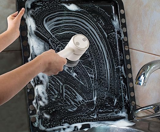 Klean Spin Cordless Electric Cleaning Brush – Rechargeable Handheld Power Scrubber for Bathroom, Kitchen, Tile & Grout – Includes 4 Interchangeable Brush