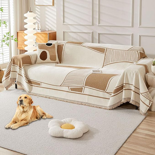 HAOMAIJIA Non Slip Couch Cover Sofa Covers for 3 Cushion Couch Washable sectional Couch Covers for Dogs pet Furniture Protector Couch Cover Blanket for Living Room (91"x134")