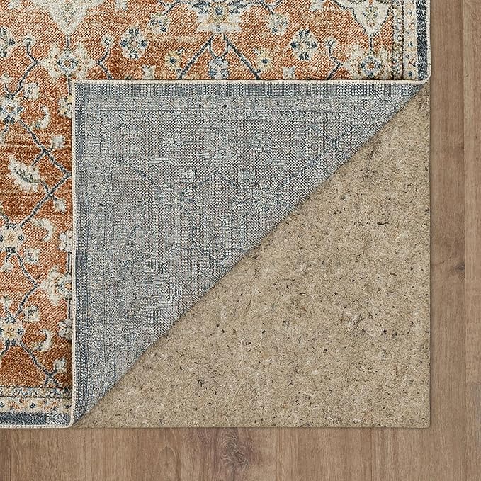 Mohawk Home Garrett Floral Ornamental Pumpkin Orange 7' 10" x 10' Area Rug Perfect for Living Room, Dining Room, Office