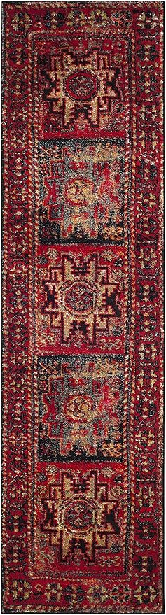 SAFAVIEH Vintage Hamadan Collection Runner Rug - 2'3" x 6', Red & Multi, Oriental Traditional Persian Design, Non-Shedding & Easy Care, Ideal for High Traffic Areas in Living Room, Bedroom (VTH213A)