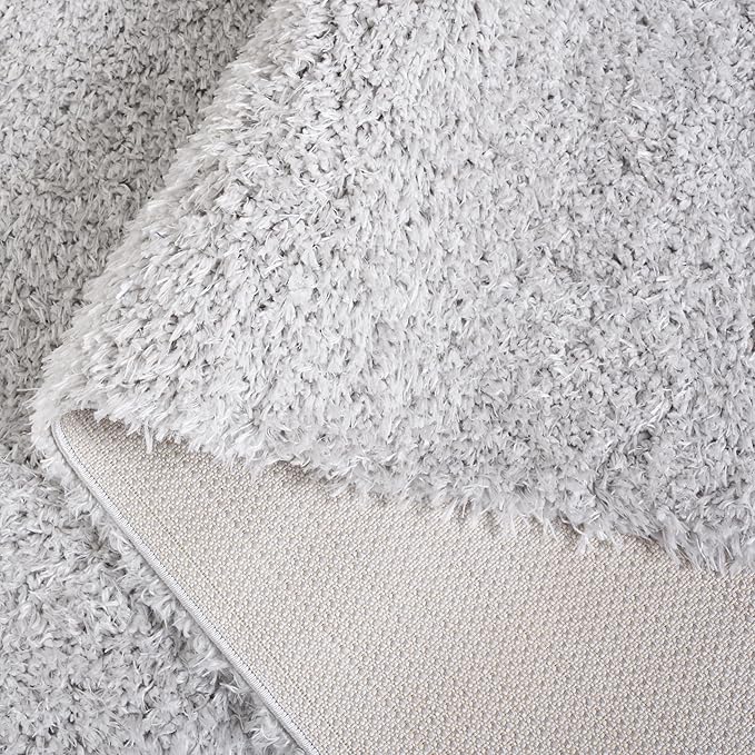 SAFAVIEH Lindsay Shag Collection Area Rug - 5'3" x 7'6", Grey, Contemporary Design, Ideal for High Traffic Areas in Living Room, Bedroom & Dining Room (LNS560F-5)