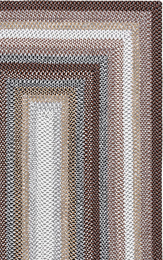 SAFAVIEH Washable Rug Outdoor Braided Collection - 5' Square, Brown & Multi, Handmade & Reversible, Non-Shedding & Easy to Clean, Ideal for Patio, Backyard, Mudroom (BRD308T)