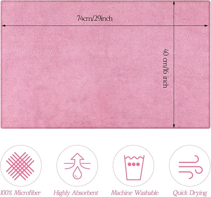 Shimeyao 40 Pack Bleach Proof Towels Microfiber Absorbent Resistant Hair Hand Towels Bulk Quick Dry for Barber Gym Bath Spa Shaving (Pink,16 x 29 Inch)